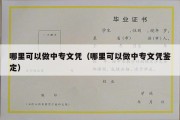 哪里可以做中专文凭（哪里可以做中专文凭鉴定）