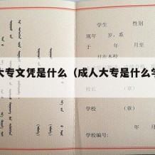 成人大专文凭是什么（成人大专是什么学历层次）