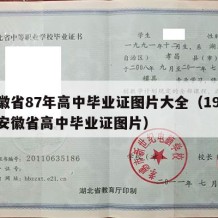 安徽省87年高中毕业证图片大全（1998年安徽省高中毕业证图片）