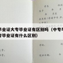 中专毕业证大专毕业证有区别吗（中专毕业证和大专毕业证有什么区别）