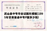 武山县中专毕业证图片模板(1995年甘肃普通中专P图多少钱）