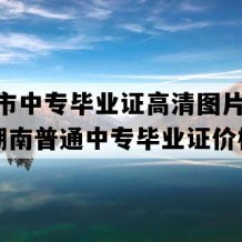 沅江市中专毕业证高清图片(1996年湖南普通中专毕业证价格）