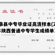 岚皋县中专毕业证高清样本(2010年陕西普通中专学生成绩单）