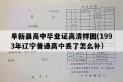 阜新县高中毕业证高清样图(1993年辽宁普通高中丢了怎么补）