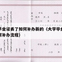 大学毕业证丢了如何补办新的（大学毕业证丢了如何补办流程）