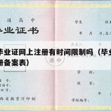 大学毕业证网上注册有时间限制吗（毕业证网上注册备案表）