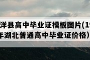 沙洋县高中毕业证模板图片(1992年湖北普通高中毕业证价格）