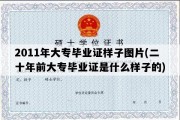 2011年大专毕业证样子图片(二十年前大专毕业证是什么样子的)