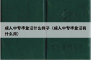 成人中专毕业证什么样子（成人中专毕业证有什么用）