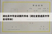 湖北高中毕业证图片样本（湖北省普通高中毕业证样本）