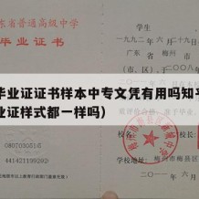 中专毕业证证书样本中专文凭有用吗知乎（中专毕业证样式都一样吗）