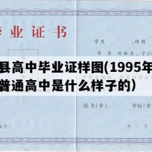 唐县高中毕业证样图(1995年河北普通高中是什么样子的）