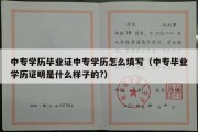 中专学历毕业证中专学历怎么填写（中专毕业学历证明是什么样子的?）