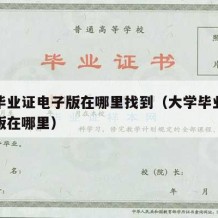 大学毕业证电子版在哪里找到（大学毕业证书电子版在哪里）