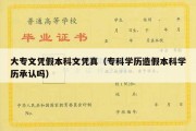 大专文凭假本科文凭真（专科学历造假本科学历承认吗）