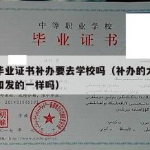 大学毕业证书补办要去学校吗（补办的大学毕业证和发的一样吗）