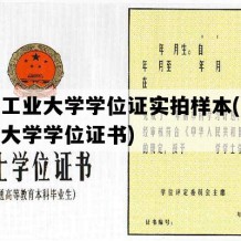 合肥工业大学学位证实拍样本(合肥工业大学学位证书)