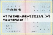 中专毕业证书图片模板中专学历怎么写（中专毕业证书图片高清）