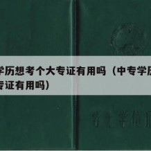 中专学历想考个大专证有用吗（中专学历想考个大专证有用吗）