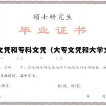 大专文凭和专科文凭（大专文凭和大学文凭一样吗）