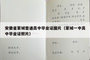 安徽省蒙城普通高中毕业证图片（蒙城一中高中毕业证照片）