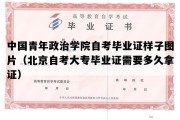 中国青年政治学院自考毕业证样子图片（北京自考大专毕业证需要多久拿证）