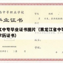 黑龙江中专毕业证书图片（黑龙江省中等职业学校学历证书）