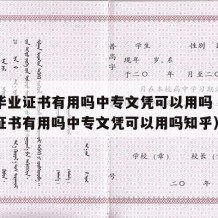 中专毕业证书有用吗中专文凭可以用吗（中专毕业证书有用吗中专文凭可以用吗知乎）