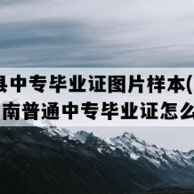 邵阳县中专毕业证图片样本(1998年湖南普通中专毕业证怎么购买）