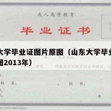 山东大学毕业证图片原图（山东大学毕业证图片原图2013年）