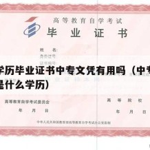 中专学历毕业证书中专文凭有用吗（中专毕业证书是什么学历）