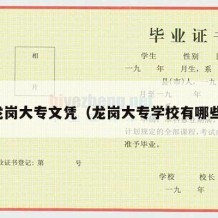 龙岗大专文凭（龙岗大专学校有哪些）