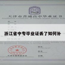 浙江省中专毕业证丢了如何补