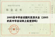 2005高中毕业证图片高清大全（2005的高中毕业证网上能查到吗）