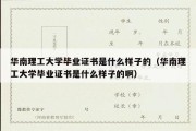 华南理工大学毕业证书是什么样子的（华南理工大学毕业证书是什么样子的啊）