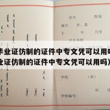 中专毕业证仿制的证件中专文凭可以用吗（中专毕业证仿制的证件中专文凭可以用吗）