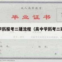 高中学历报考二建流程（高中学历考二建报考条件）