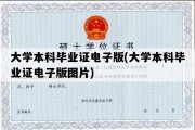 大学本科毕业证电子版(大学本科毕业证电子版图片)