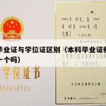 本科毕业证与学位证区别（本科毕业证和学位证是一个吗）