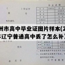 盖州市高中毕业证图片样本(2002年辽宁普通高中丢了怎么补）