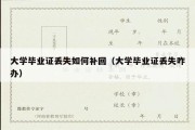 大学毕业证丢失如何补回（大学毕业证丢失咋办）