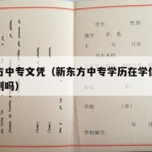 新东方中专文凭（新东方中专学历在学信网可以查到吗）