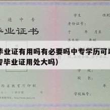 中专毕业证有用吗有必要吗中专学历可以考吗（中专毕业证用处大吗）