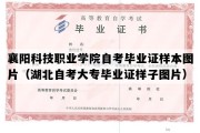 襄阳科技职业学院自考毕业证样本图片（湖北自考大专毕业证样子图片）