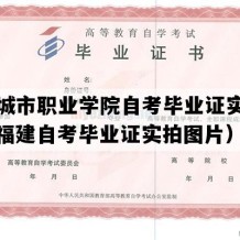 漳州城市职业学院自考毕业证实拍样本（福建自考毕业证实拍图片）