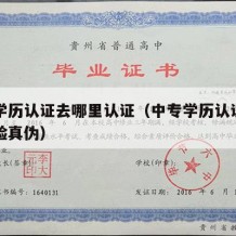 中专学历认证去哪里认证（中专学历认证去哪里查验真伪）