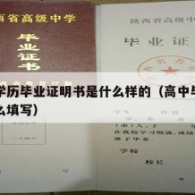 高中学历毕业证明书是什么样的（高中毕业证明怎么填写）