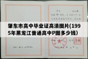 肇东市高中毕业证高清图片(1995年黑龙江普通高中P图多少钱）