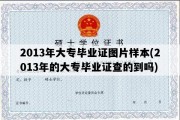 2013年大专毕业证图片样本(2013年的大专毕业证查的到吗)