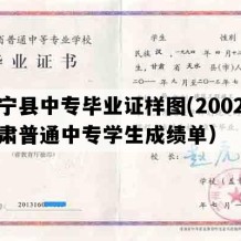 会宁县中专毕业证样图(2002年甘肃普通中专学生成绩单）